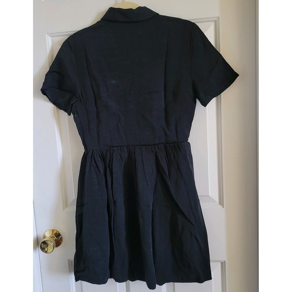 J.Crew Collection‎ Shirtdress Jewel Buttons Mini Black Viscose Preppy Size 2 NWT - Picture 9 of 9